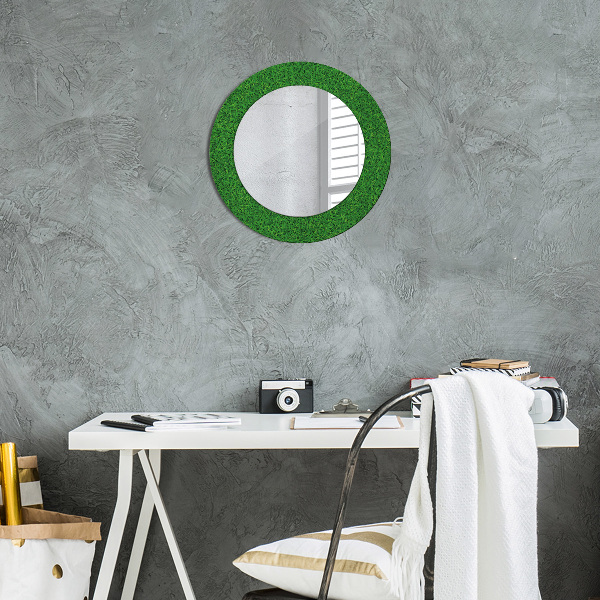 Round decorative mirror Green grass