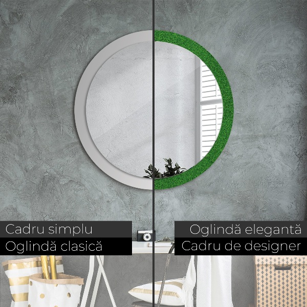 Round decorative mirror Green grass