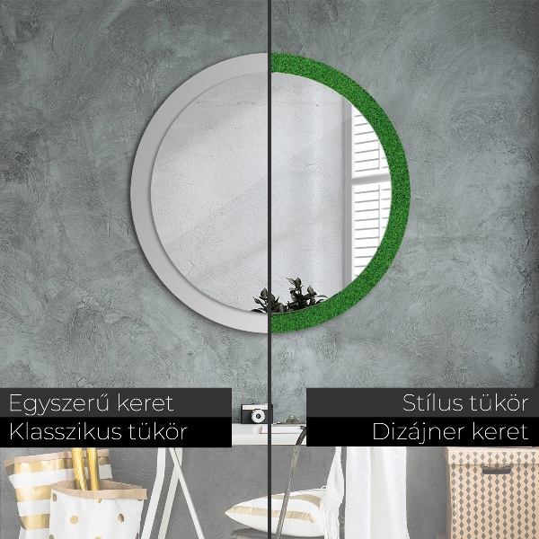 Round decorative mirror Green grass