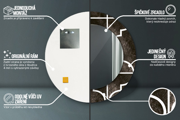 Round decorative mirror Antique tiles