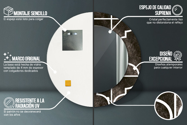 Round decorative mirror Antique tiles