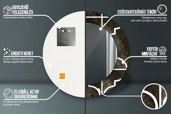 Round decorative mirror Antique tiles