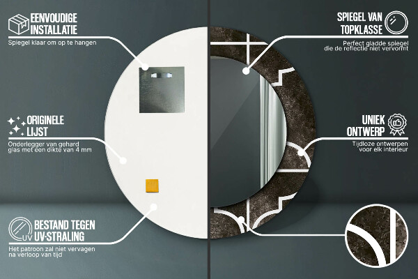 Round decorative mirror Antique tiles