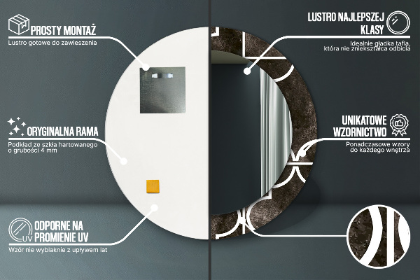 Round decorative mirror Antique tiles