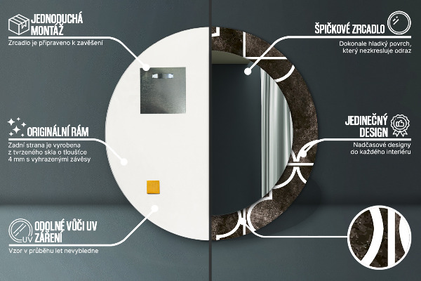 Round decorative mirror Antique tiles