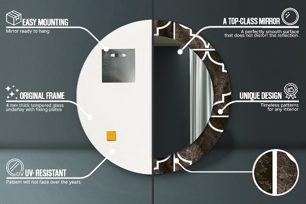 Round decorative mirror Antique tiles