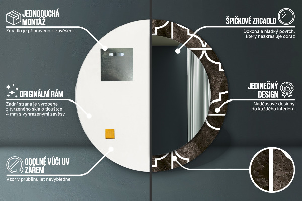 Round decorative mirror Antique tiles