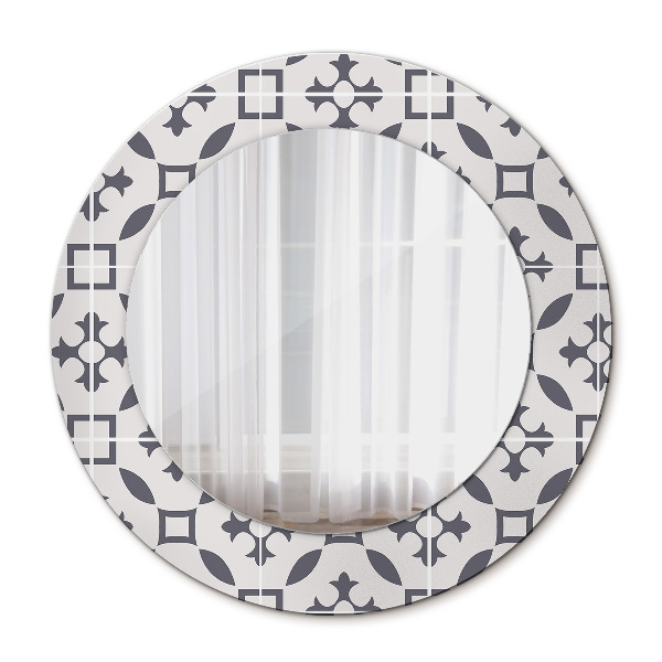 Round printed mirror Antique tiles