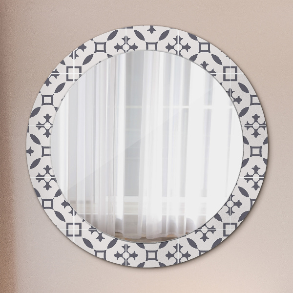 Round printed mirror Antique tiles