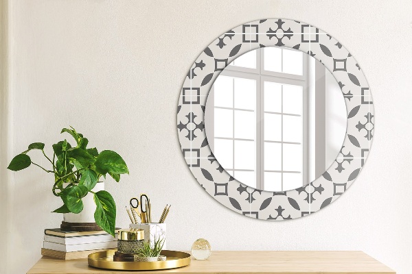 Round printed mirror Antique tiles