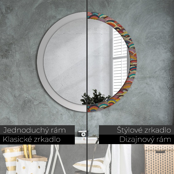Round printed mirror Bohemical ornament