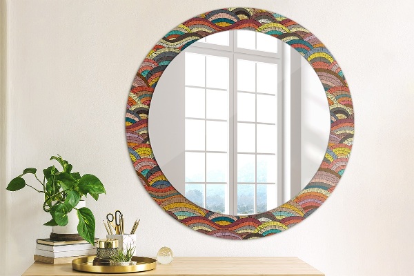 Round printed mirror Bohemical ornament