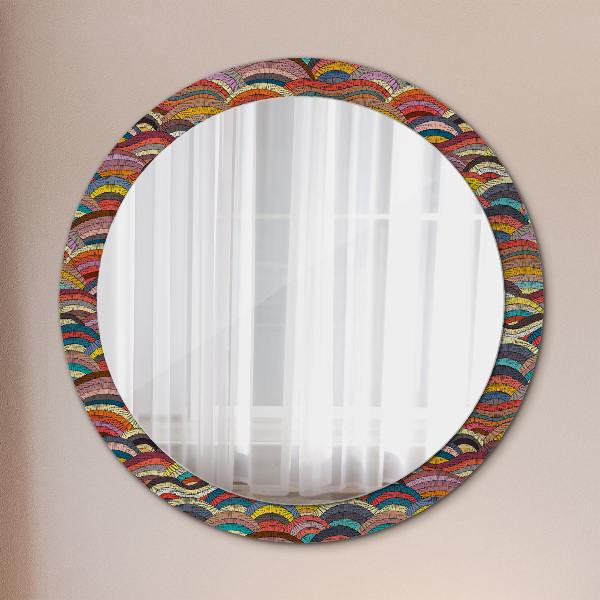 Round printed mirror Bohemical ornament