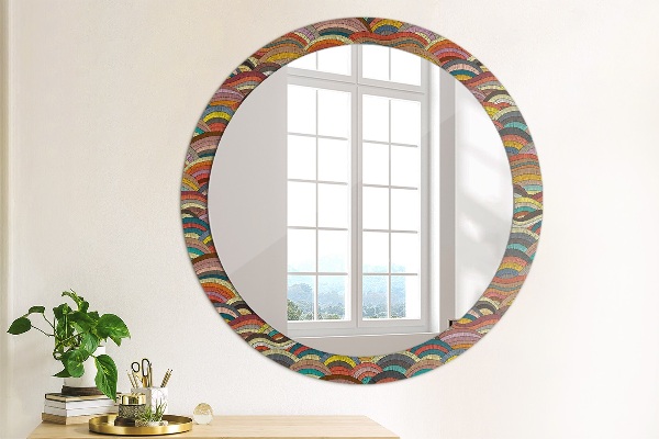 Round printed mirror Bohemical ornament