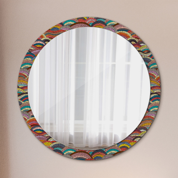 Round printed mirror Bohemical ornament