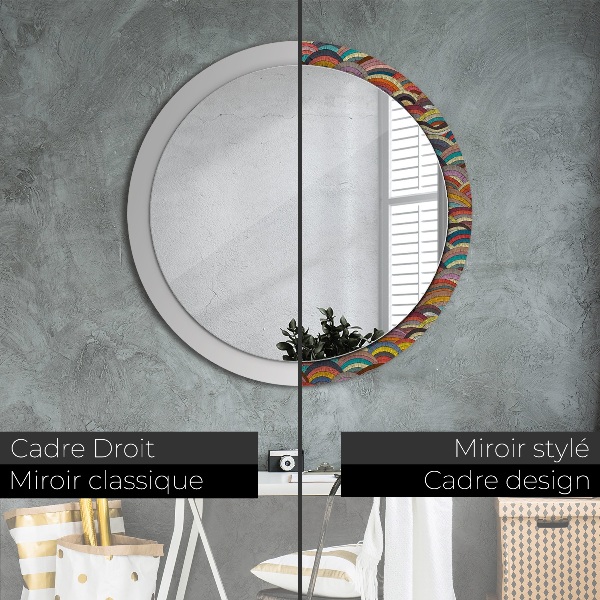 Round printed mirror Bohemical ornament