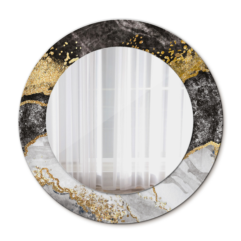 Round decorative mirror Marble and gold