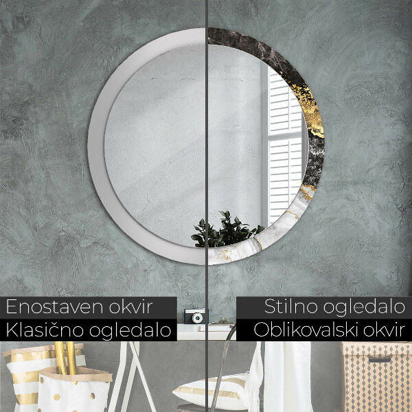 Round decorative mirror Marble and gold