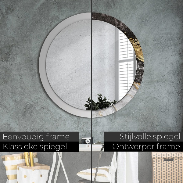 Round decorative mirror Marble and gold