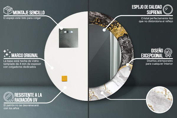 Round decorative mirror Marble and gold