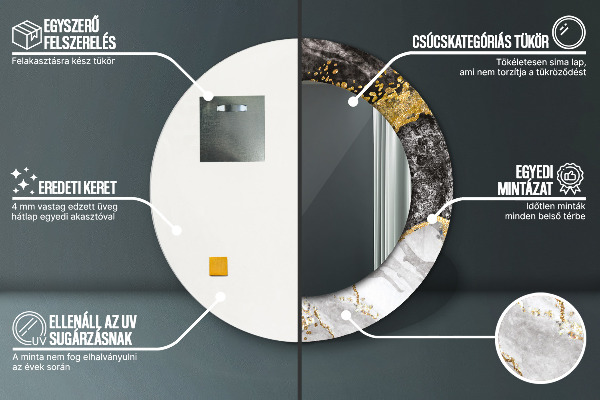 Round decorative mirror Marble and gold