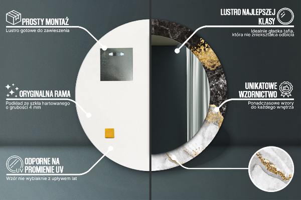 Round decorative mirror Marble and gold