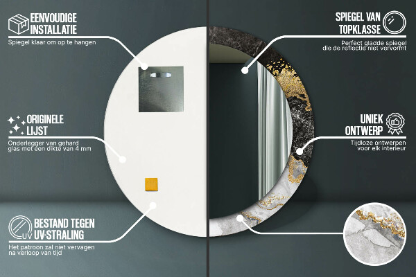 Round decorative mirror Marble and gold