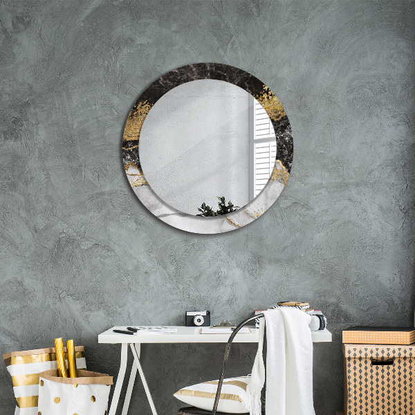 Round decorative mirror Marble and gold