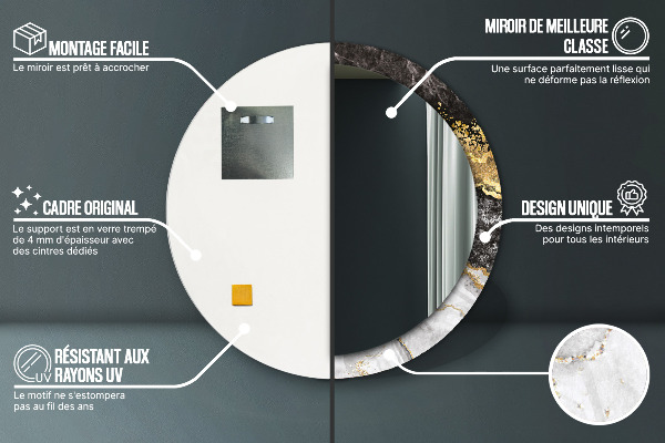 Round decorative mirror Marble and gold