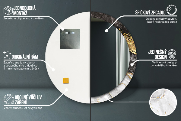 Round decorative mirror Marble and gold