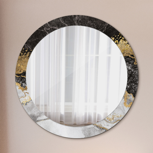 Round decorative mirror Marble and gold