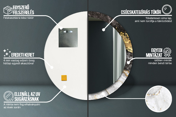 Round decorative mirror Marble and gold