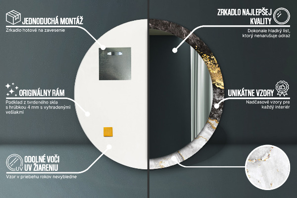 Round decorative mirror Marble and gold