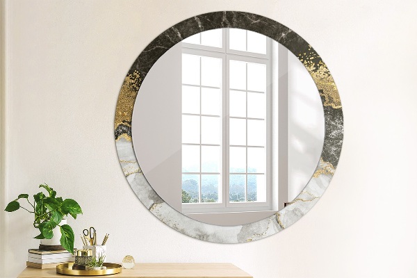 Round decorative mirror Marble and gold