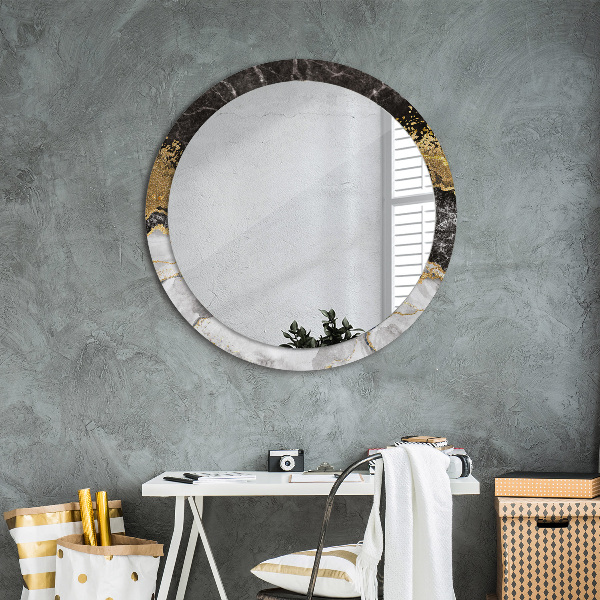 Round decorative mirror Marble and gold