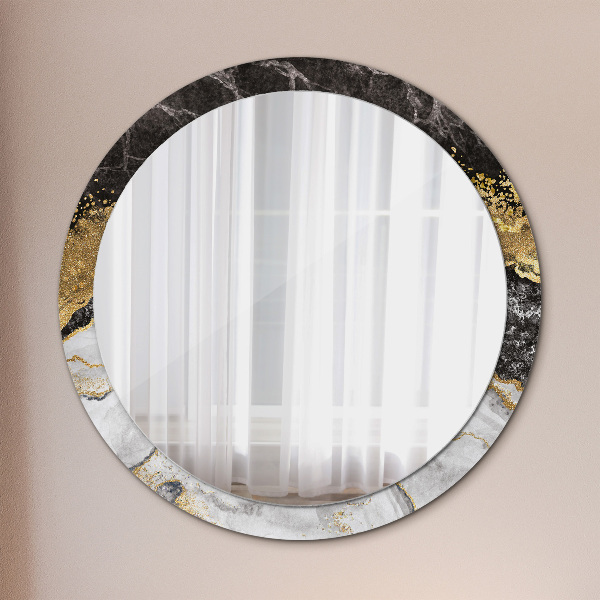 Round decorative mirror Marble and gold