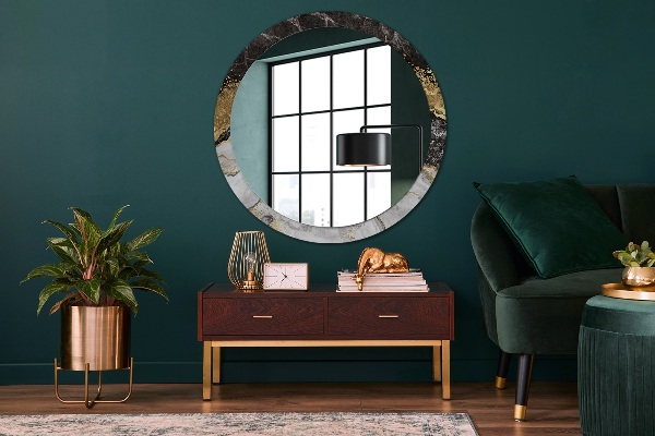 Round decorative mirror Marble and gold
