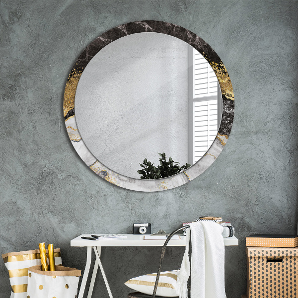 Round decorative mirror Marble and gold