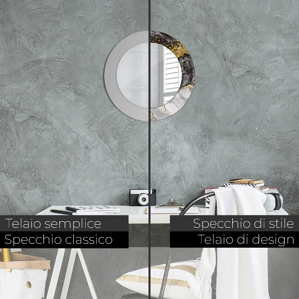 Round decorative mirror Marble and gold