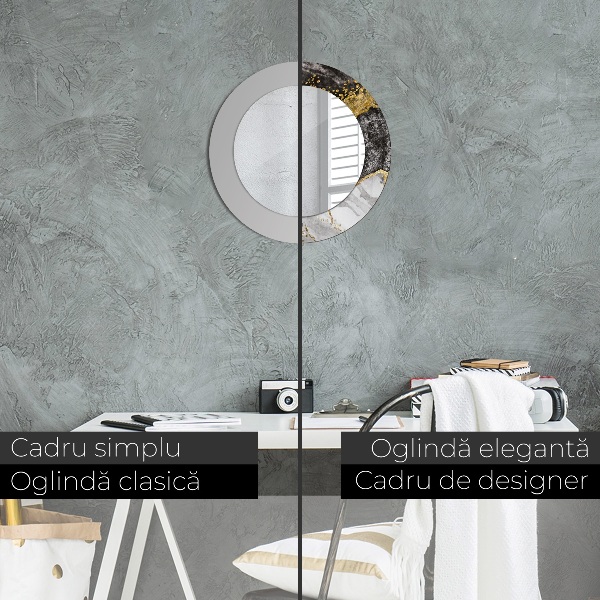 Round decorative mirror Marble and gold