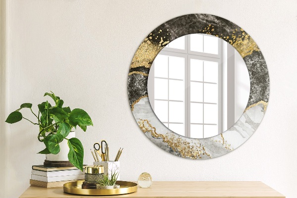 Round decorative mirror Marble and gold