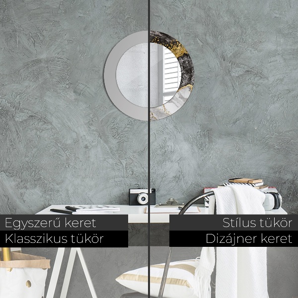 Round decorative mirror Marble and gold
