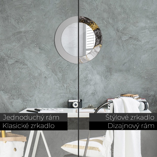 Round decorative mirror Marble and gold