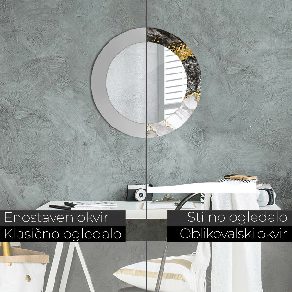 Round decorative mirror Marble and gold