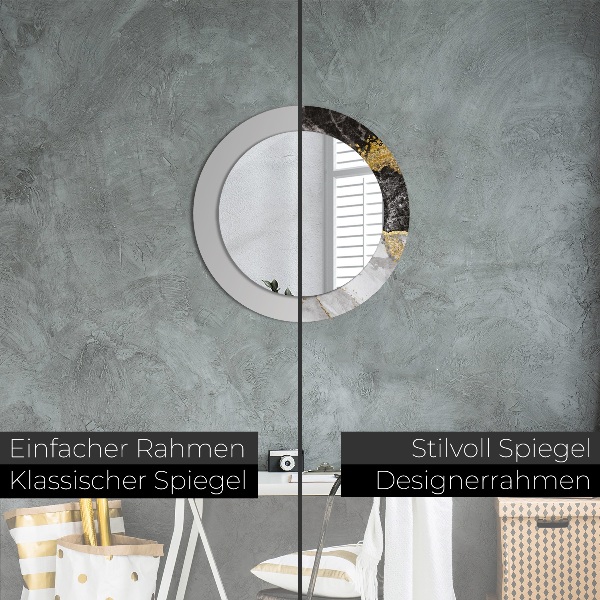 Round decorative mirror Marble and gold