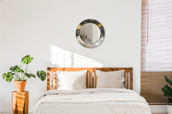 Round decorative mirror Marble and gold