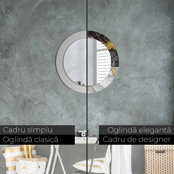 Round decorative mirror Marble and gold