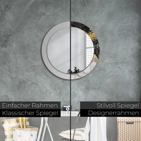 Round decorative mirror Marble and gold