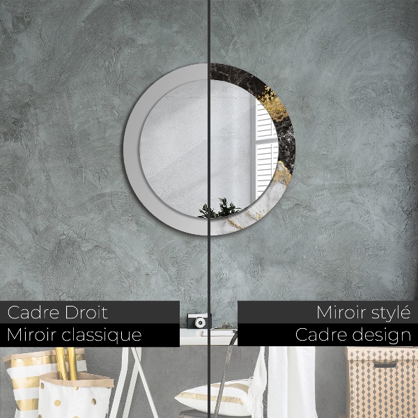 Round decorative mirror Marble and gold