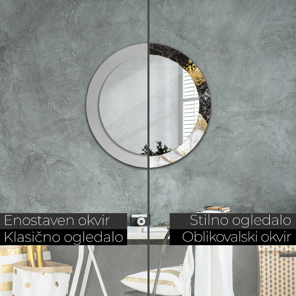 Round decorative mirror Marble and gold